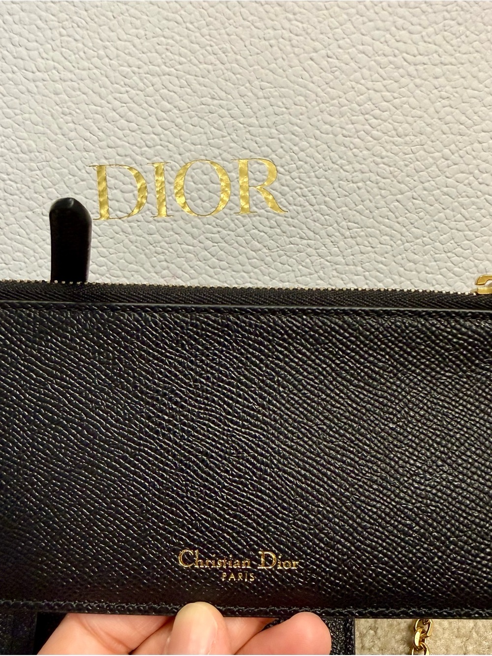 Dior Black Wallet on a Chain with Gold Chain and 'D' Charm - Picture 6 of 6
